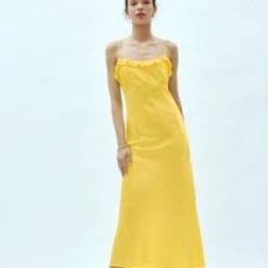 Reformation - Yellow Silk “Aribella” Midi Dress
